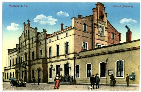 15518-Meerane-1913-Bahnhof-Brück & Sohn Kunstverlag
