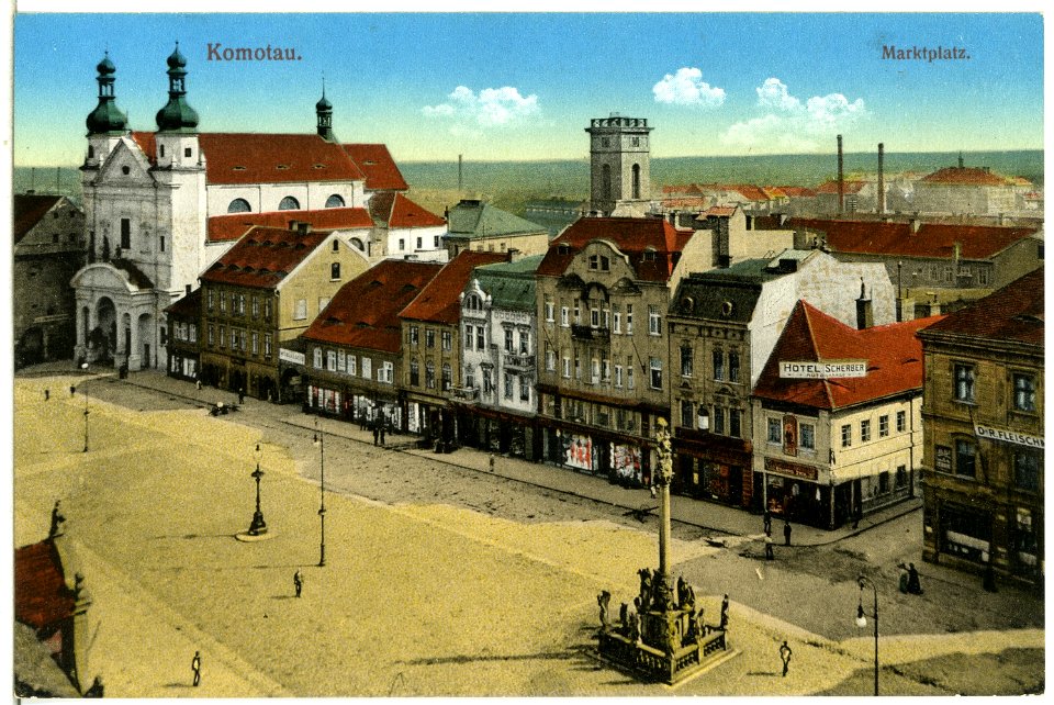 14702-Komotau-1912-Marktplatz-Brück & Sohn Kunstverlag