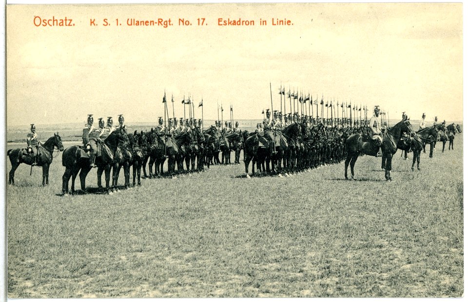 14767-Oschatz-1912-1. Königlich Sächsisches Ulanen-Regiment Nr. 17 - Eskadron in Linie-Brück & Sohn Kunstverlag