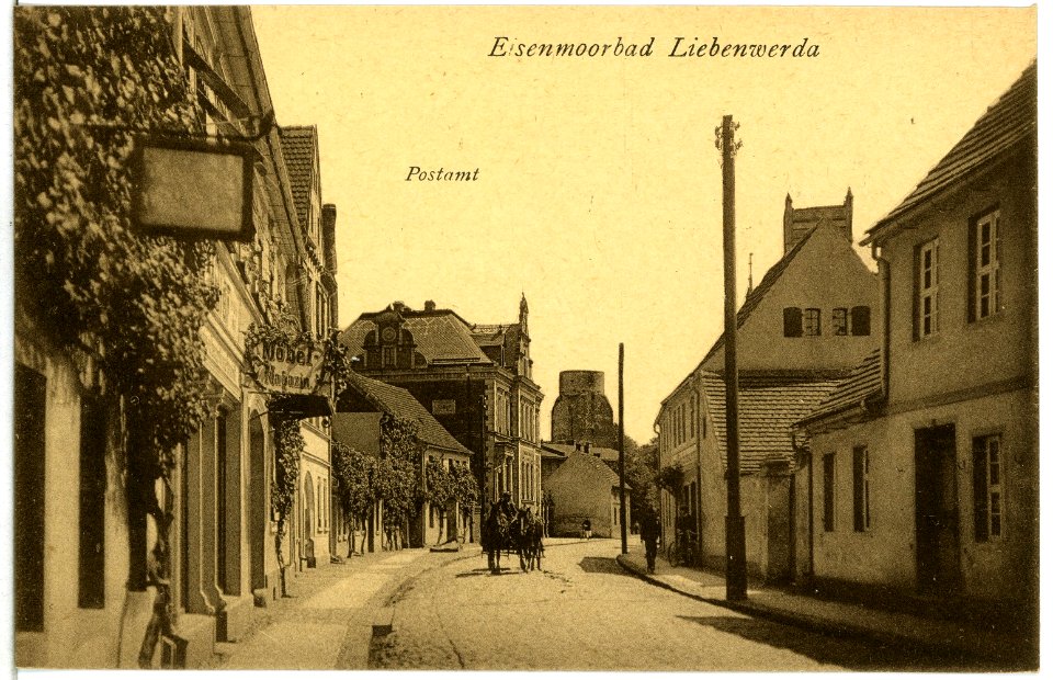 14224-Liebenwerda-1912-Ortsansicht mit Postamt-Brück & Sohn Kunstverlag
