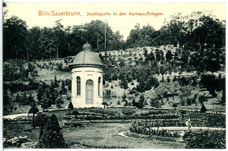 14296-Bilin-1912-Sauerbrunn - Josefsquelle in den Kurhaus-Anlagen-Brück & Sohn Kunstverlag
