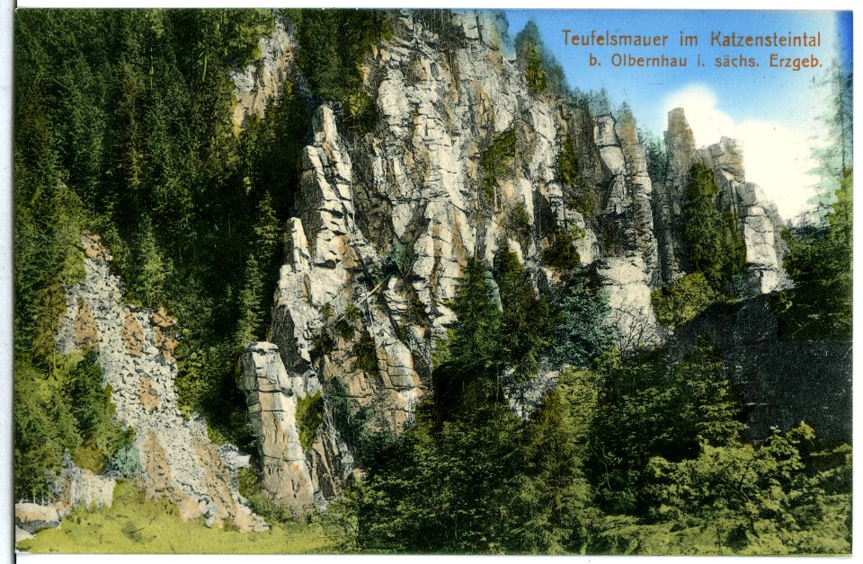 15067-Olbernhau-1912-Teufelsmauer im Katzensteintal-Brück & Sohn Kunstverlag