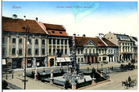 14607-Kassa-1912-Föutcai reszlet a Maria szoborral-Brück & Sohn Kunstverlag