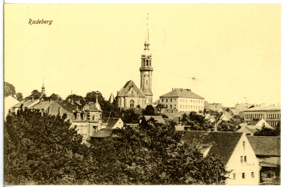 14424-Radeberg-1912-Blick zur Kirche und Stadt-Brück & Sohn Kunstverlag
