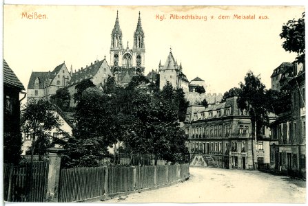 14842-Meißen-1912-Albrechtsburg und Dom und Meisastraße-Brück & Sohn Kunstverlag