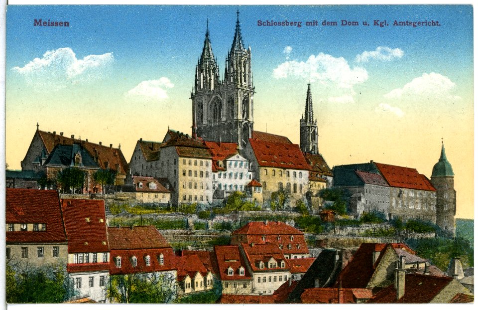 14747-Meißen-1912-Schloßberg mit Dom und Amtsgericht-Brück & Sohn Kunstverlag