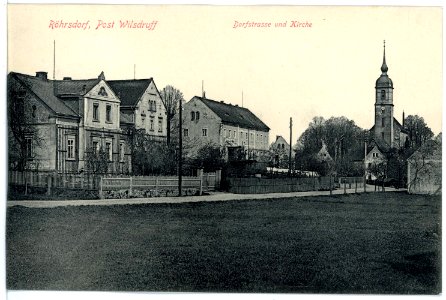 15659-Röhrsdorf-1913-Dorfstraße und Kirche-Brück & Sohn Kunstverlag