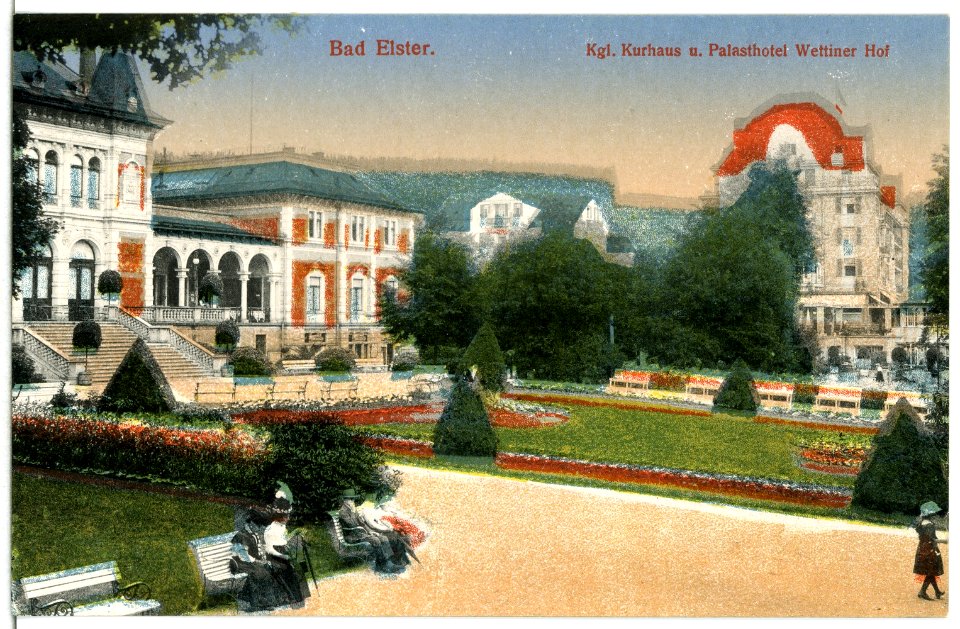 15284-Bad Elster-1912-Königliches Kurhaus und Palasthotel Wettiner Hof-Brück & Sohn Kunstverlag