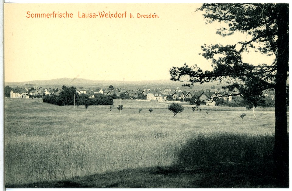 14735-Weixdorf-1912-Blick auf Weixdorf-Lausa-Brück & Sohn Kunstverlag