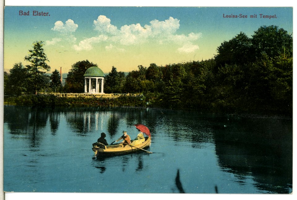 15280-Bad Elster-1912-Louisasee mit Tempel-Brück & Sohn Kunstverlag