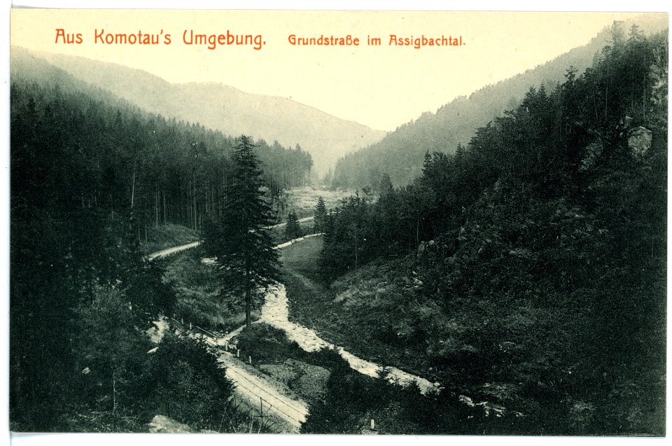 15570-Komotau-1913-Umgebung - Grundstraße im Assigbachtal-Brück & Sohn Kunstverlag