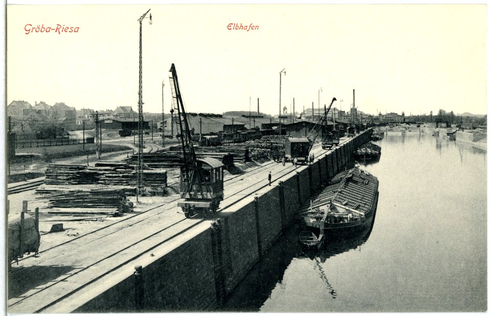 14573-Gröba-1912-Elbhafen-Brück & Sohn Kunstverlag