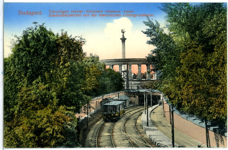 14206-Budapest-1912-Stadtwäldchen mit der elektrischen Untergrundbahn-Brück & Sohn Kunstverlag