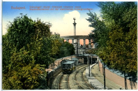 14206-Budapest-1912-Stadtwäldchen mit der elektrischen Untergrundbahn-Brück & Sohn Kunstverlag
