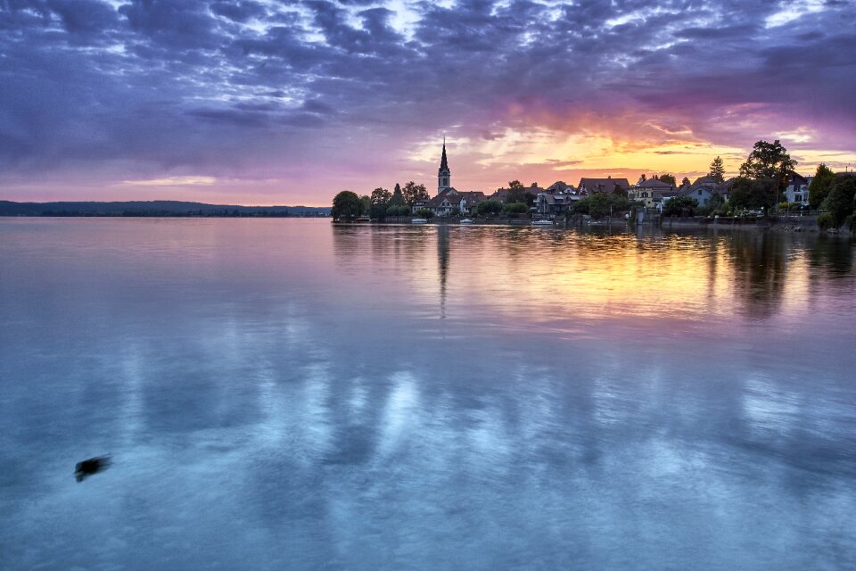 Lake sky blue