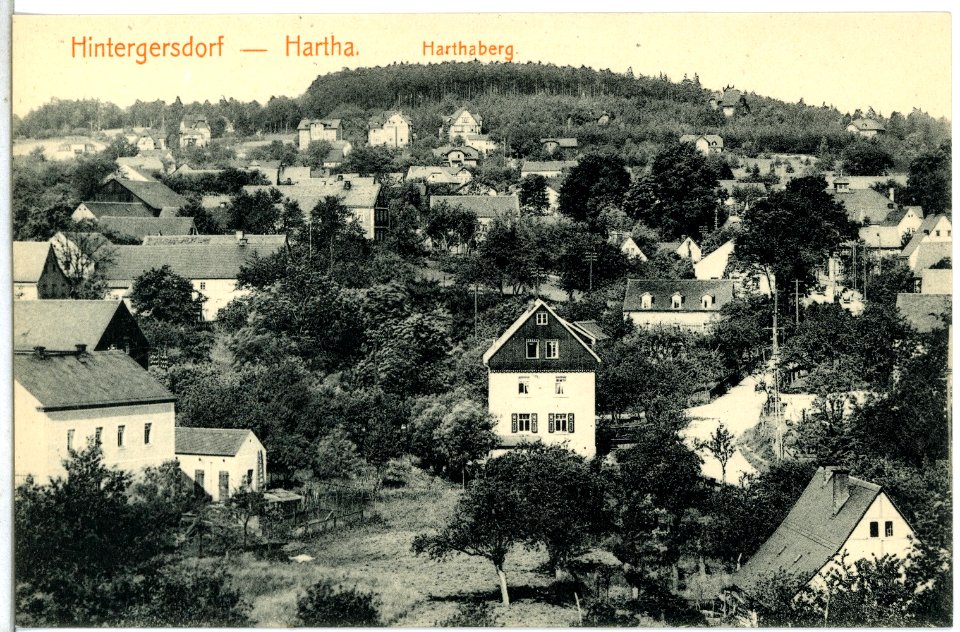 14786-Hintergersdorf-1912-Blick auf Hintergersdorf und Harthaberg-Brück & Sohn Kunstverlag