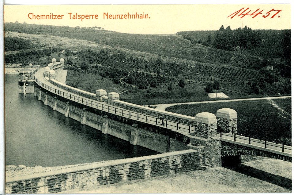 14451-Neunzehnhain-1912-Talsperre-Brück & Sohn Kunstverlag