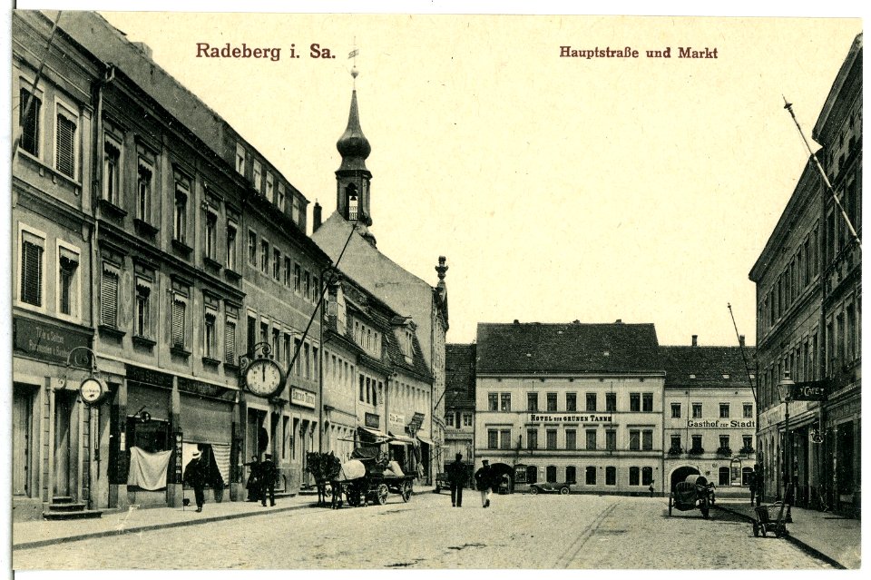 14862-Radeberg-1912-Hauptstraße und Markt-Brück & Sohn Kunstverlag