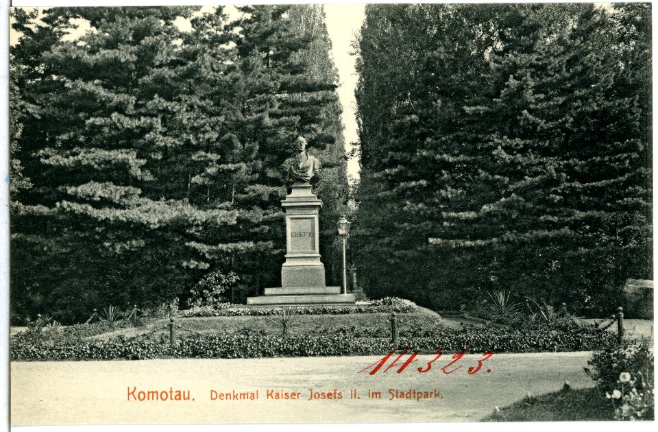 14323-Komotau-1912-Denkmal Kaiser Josefs II. im Stadtpark-Brück & Sohn Kunstverlag
