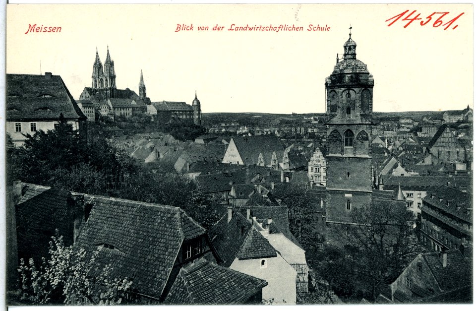 14561-Meißen-1912-Blick von der Landwirtschafts-Schule über die Stadt-Brück & Sohn Kunstverlag