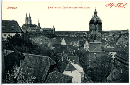 14561-Meißen-1912-Blick von der Landwirtschafts-Schule über die Stadt-Brück & Sohn Kunstverlag