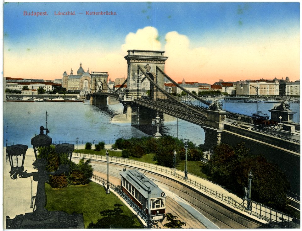 14211-Budapest-1912-Kettenbrücke mit Untergrundbahn-Brück & Sohn Kunstverlag