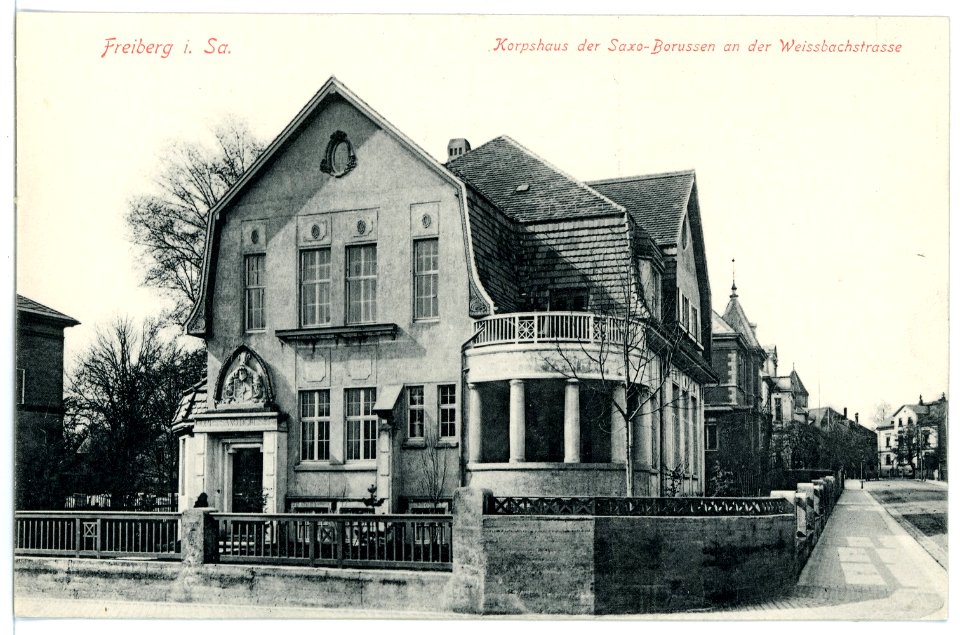 15629-Freiberg-1913-Corpshaus der Saxa Borussen-Brück & Sohn Kunstverlag