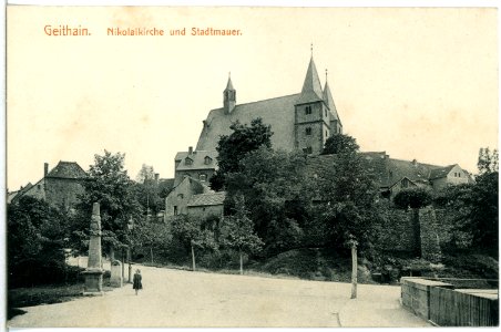 14933-Geithain-1912-Nikolaikirche und alte Stadtmauer-Brück & Sohn Kunstverlag