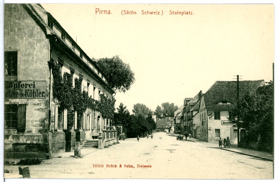 10369-Pirna-1908-Steinplatz-Brück & Sohn Kunstverlag
