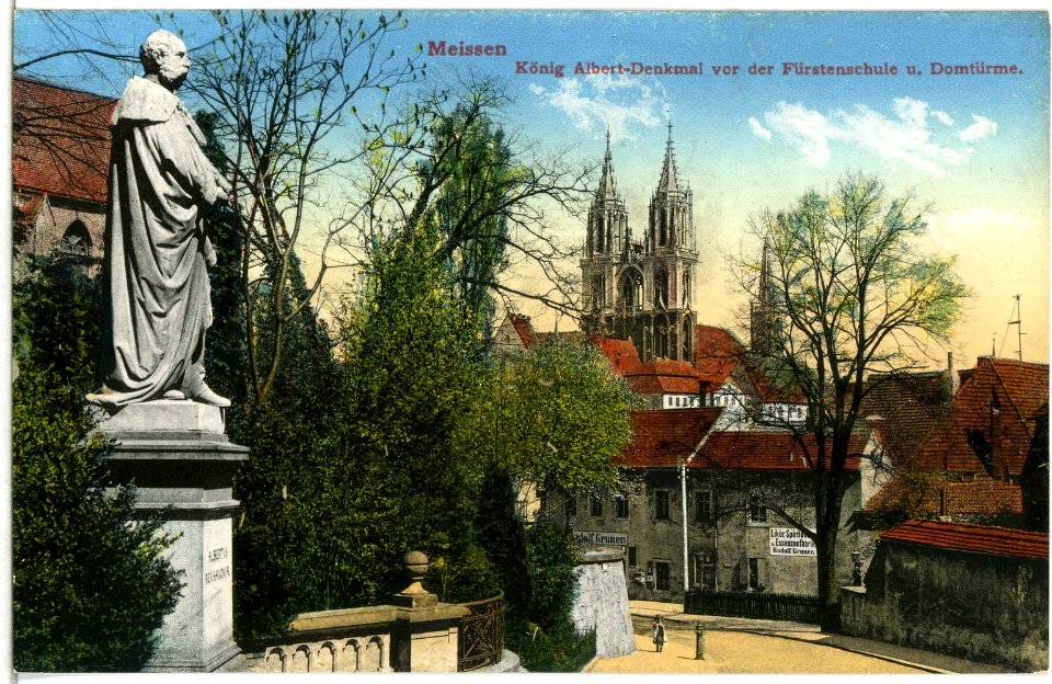 14748-Meißen-1912-Freiheit, König Albert-Denkmal und Domtürme-Brück & Sohn Kunstverlag