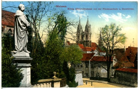14748-Meißen-1912-Freiheit, König Albert-Denkmal und Domtürme-Brück & Sohn Kunstverlag