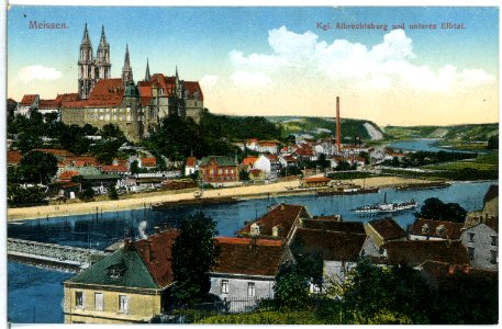 14883-Meißen-1912-Blick auf Meißen und unteres Elbtal-Brück & Sohn Kunstverlag