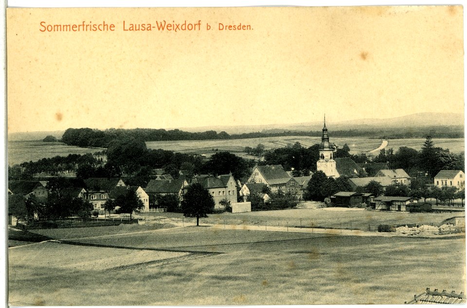 14732-Weixdorf-1912-Blick auf Weixdorf-Lausa-Brück & Sohn Kunstverlag