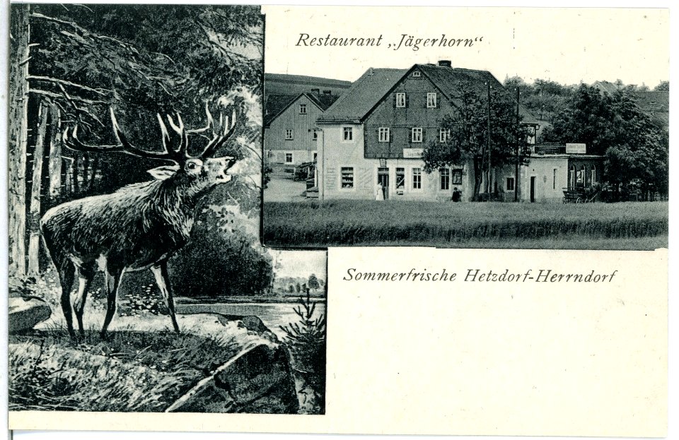 14823-Herrndorf-Hetzdorf-1912-Restaurant "Jägerhorn und Hirsch"-Brück & Sohn Kunstverlag