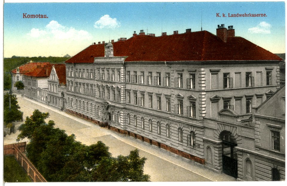14704-Komotau-1912-Landwehrkaserne-Brück & Sohn Kunstverlag