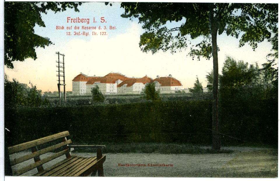 10467-Freiberg-1908-Kaserne des 3. Bataillon 12. Infanterie-Regiments Nr. 177-Brück & Sohn Kunstverlag