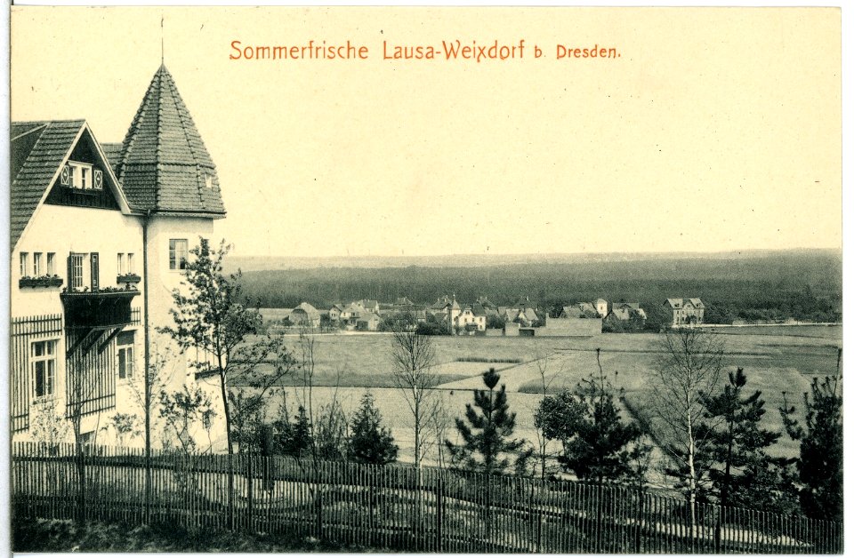 14740-Weixdorf-1912-Blick auf Weixdorf-Lausa-Brück & Sohn Kunstverlag