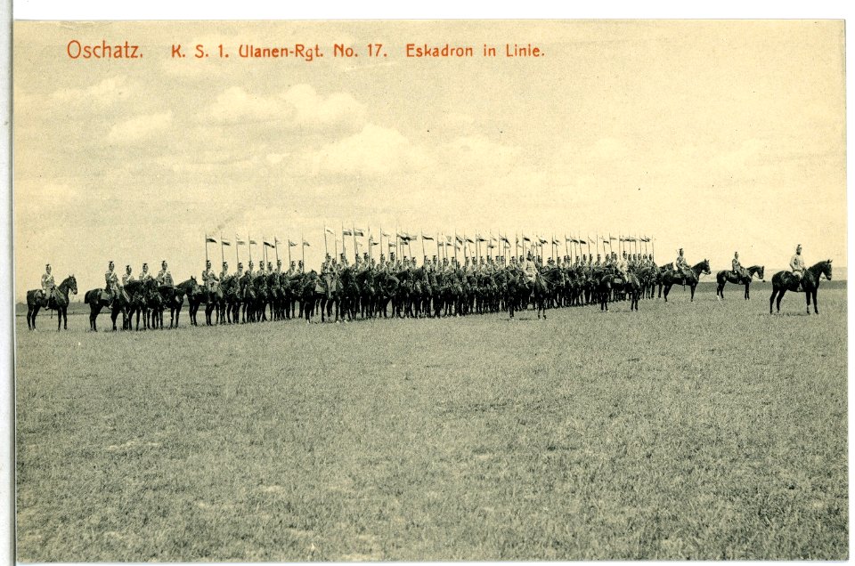 14765-Oschatz-1912-1. Königlich Sächsisches Ulanen-Regiment Nr. 17 - Eskadron in Linie-Brück & Sohn Kunstverlag