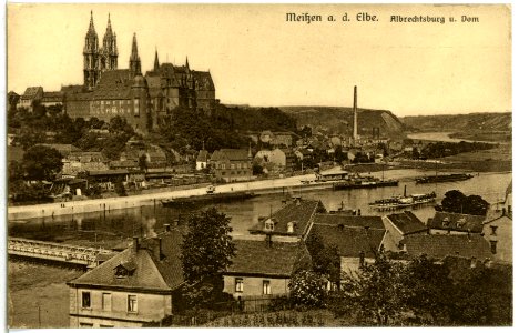 14836-Meißen-1912-Blick aud Meißen und die Elbe von Lockens Villa-Brück & Sohn Kunstverlag