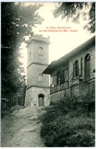 10787-Aue-1909-Gleesberg mit Dr. Köhler - Aussichtsturm-Brück & Sohn Kunstverlag