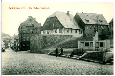10743-Hainichen-1909-Am Kellerdenkmal-Brück & Sohn Kunstverlag