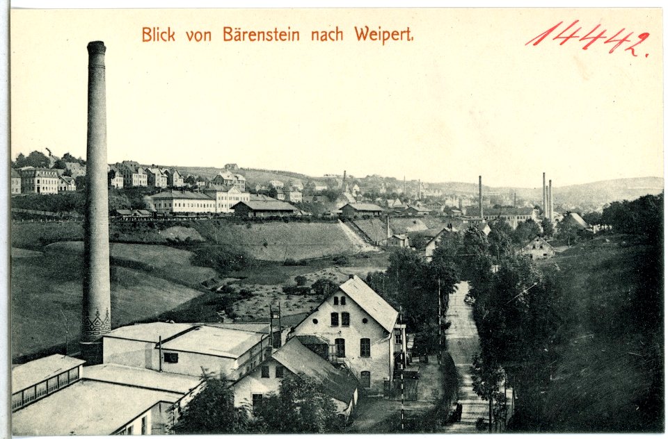 14442-Weipert-1912-Blick von Bärenstein nach Weipert-Brück & Sohn Kunstverlag