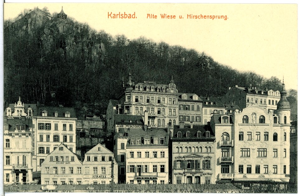 14516-Karlsbad-1912-Alte Wiese und Hirschensprung-Brück & Sohn Kunstverlag