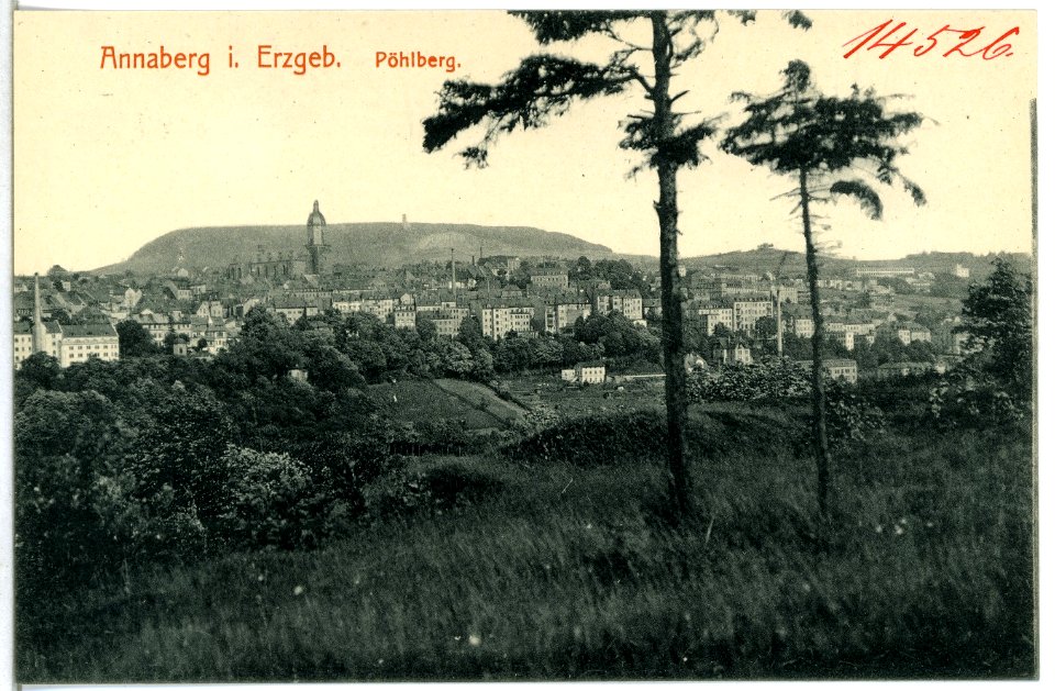 14526-Annaberg-1912-Blick auf Annaberg mit dem Pöhlberg-Brück & Sohn Kunstverlag