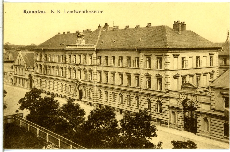 14814-Komotau-1912-Landwehrkaserne-Brück & Sohn Kunstverlag