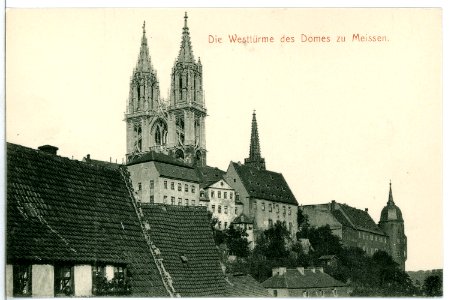 10399-Meißen-1908-Westtürme des Doms-Brück & Sohn Kunstverlag