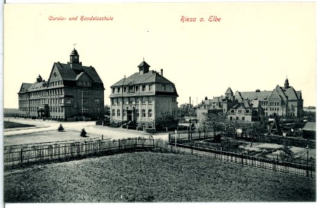 14567-Riesa-1912-Carola und Handelsschule-Brück & Sohn Kunstverlag