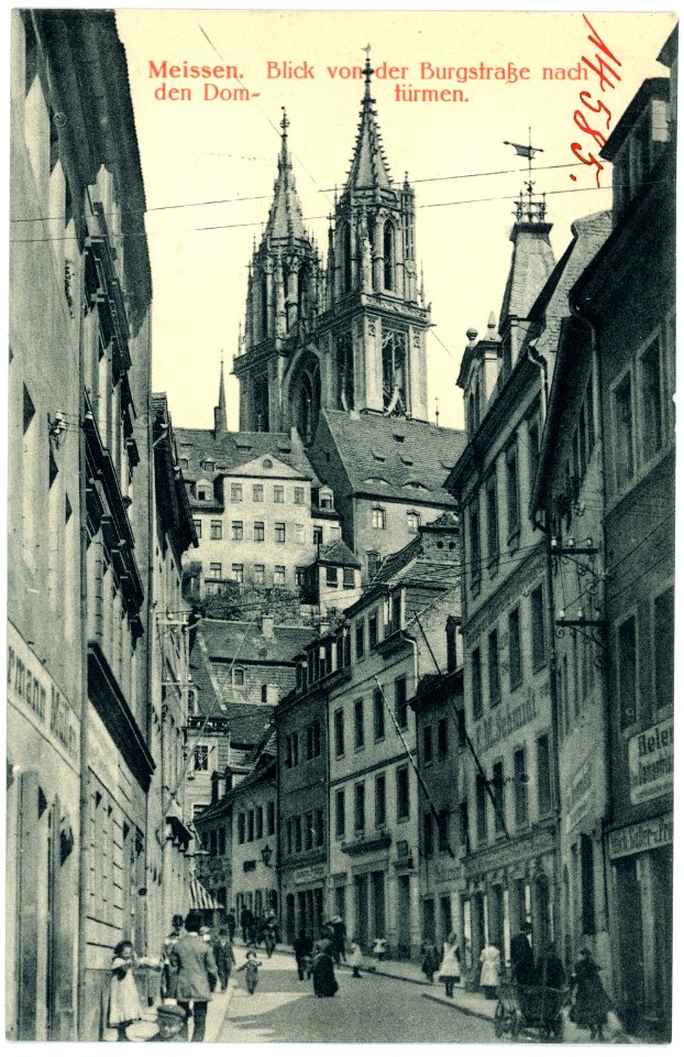 14585-Meißen-1912-Burgstraße, Burgberg, Domtürme-Brück & Sohn Kunstverlag