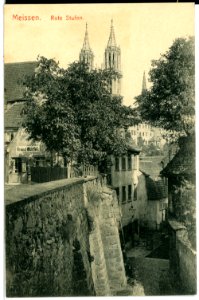10443-Meißen-1908-Rote Stufen, Franz Würfel, Domtürme-Brück & Sohn Kunstverlag