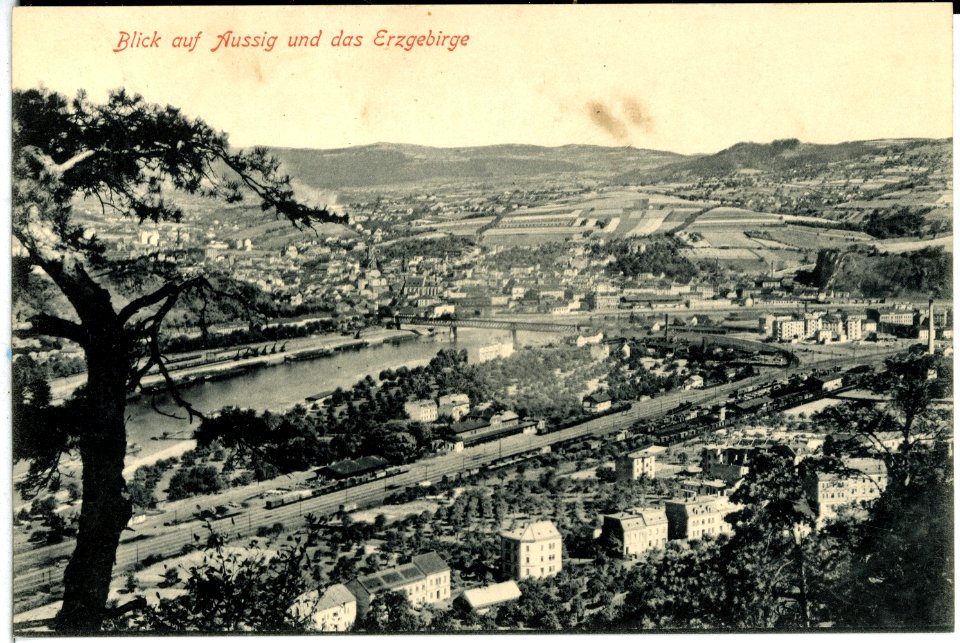 14312-Aussig-1912-Blick auf Aussig-Brück & Sohn Kunstverlag